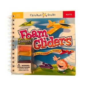 Klutz Foam Gliders Activity Book 5 Designs Zoomers Nose Caps Chicken Socks 2006